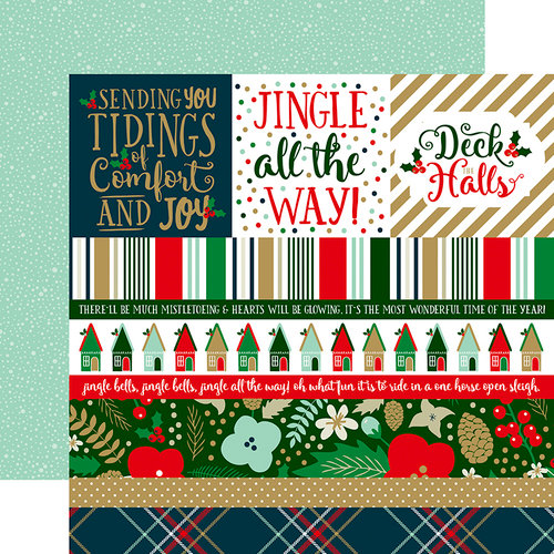Echo Park - Deck the Halls Collection - Christmas - 12 x 12 Double Sided Paper with Foil Accents - Border Strips