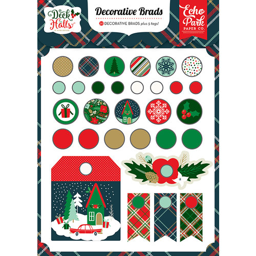 Echo Park - Deck the Halls Collection - Christmas - Decorative Brads