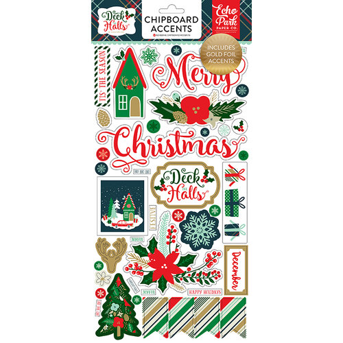 Echo Park - Deck the Halls Collection - Christmas - Chipboard Stickers