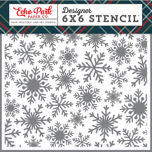Echo Park - Deck the Halls Collection - Christmas - 6 x 6 Stencil - Frosted Snowflake