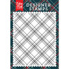 Echo Park - Deck the Halls Collection - Christmas - Clear Acrylic Stamps - Christmas Plaid A2 Background