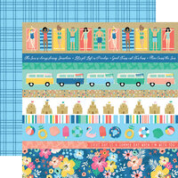 Echo Park - Dive Into Summer Collection - 12 x 12 Double Sided Paper - Border Strips