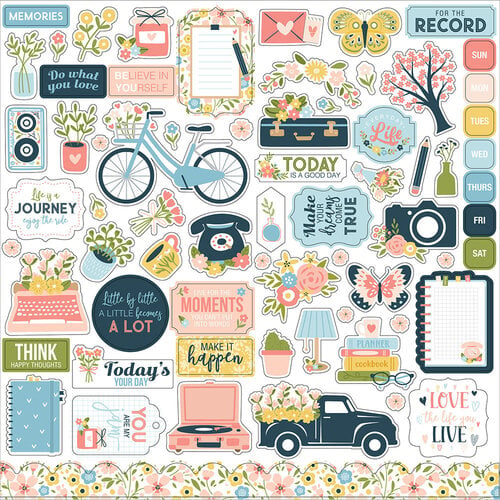 Echo Park - Day In The Life No. 2 Collection - 12 x 12 Cardstock Stickers - Elements