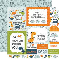 Echo Park - Dino-Mite Collection - 12 x 12 Double Sided Paper - Multi Journaling Cards