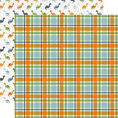 Echo Park - Dino-Mite Collection - 12 x 12 Double Sided Paper - Dino-Mite Plaid