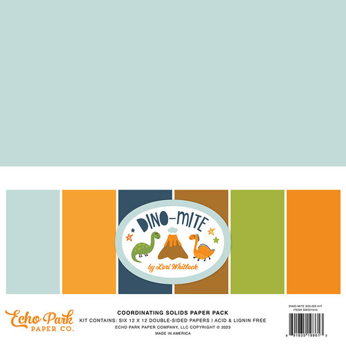 Echo Park - Dino-Mite Collection - 12 x 12 Paper Pack - Solids