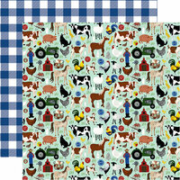 Echo Park - Down on the Farm Collection - 12 x 12 Double Sided Paper - Barnyard Friends