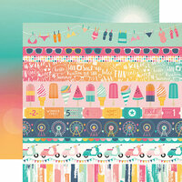 Echo Park - Summer Dreams Collection - 12 x 12 Double Sided Paper - Border Strips