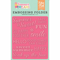 Echo Park - Summer Dreams Collection - Embossing Folder - Summer is Sweet
