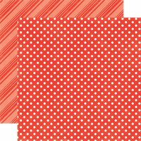 Echo Park - Dots and Stripes Collection - Summer - 12 x 12 Double Sided Paper - Tomato