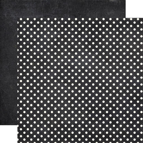 Echo Park - Dots and Stripes Collection - Neutrals - 12 x 12 Double Sided Paper - Chalkboard