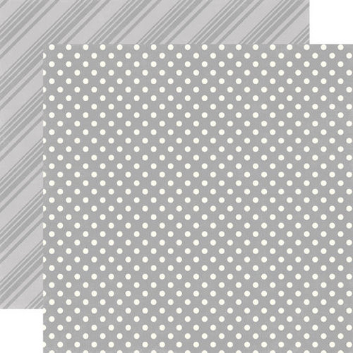 Echo Park - Dots and Stripes Collection - Neutrals - 12 x 12 Double Sided Paper - Grey