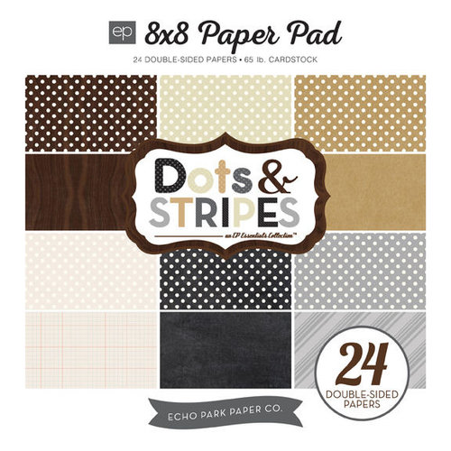 Echo Park - Dots and Stripes Collection - Neutrals - 8 x 8 Paper Pad