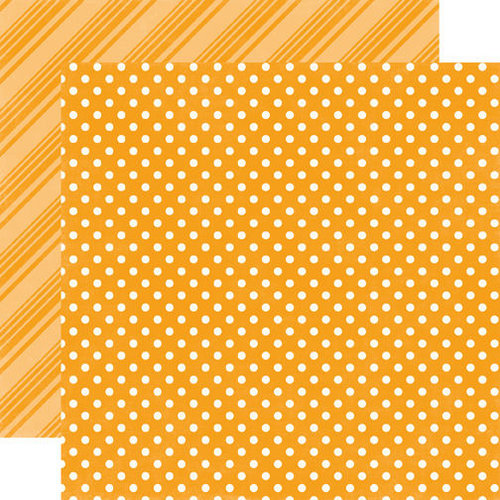 Echo Park - Dots and Stripes Collection - Brights - 12 x 12 Double Sided Paper - Tangerine