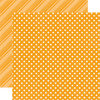 Echo Park - Dots and Stripes Collection - Brights - 12 x 12 Double Sided Paper - Tangerine
