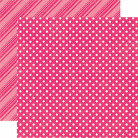 Echo Park - Dots and Stripes Collection - Brights - 12 x 12 Double Sided Paper - Hot Pink