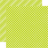 Echo Park - Dots and Stripes Collection - Brights - 12 x 12 Double Sided Paper - Lime