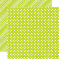 Echo Park - Dots and Stripes Collection - Brights - 12 x 12 Double Sided Paper - Lime