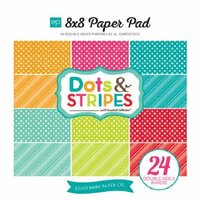 Echo Park - Dots and Stripes Collection - Brights - 8 x 8 Paper Pad