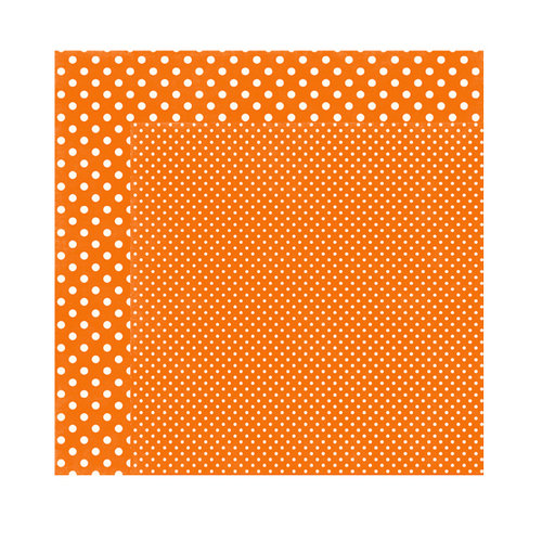 Echo Park - Dots and Stripes Collection - Fall - 12 x 12 Double Sided Paper - Pumpkin