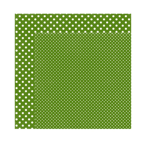 Echo Park - Dots and Stripes Collection - Fall - 12 x 12 Double Sided Paper - Leaf