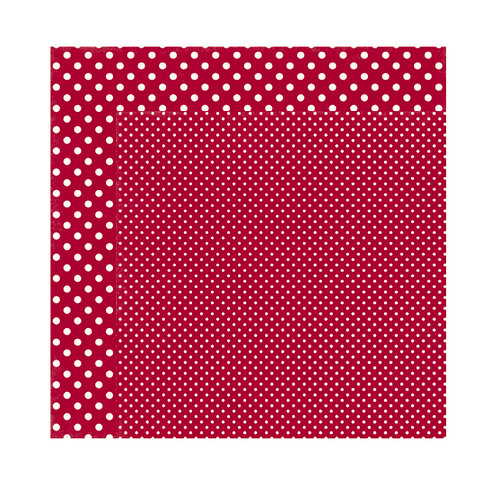 Echo Park - Dots and Stripes Collection - Christmas - 12 x 12 Double Sided Paper - Crimson