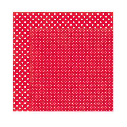 Echo Park - Dots and Stripes Collection - Christmas - 12 x 12 Double Sided Paper - Berry Red