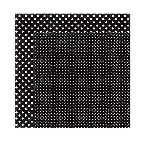 Echo Park - Dots and Stripes Collection - Valentine - 12 x 12 Double Sided Paper - Black