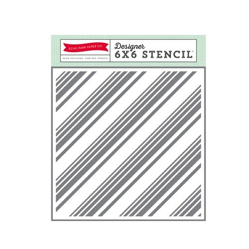 Echo Park - Dots and Stripes Collection - 6 x 6 Stencil - Diagonal Stripes