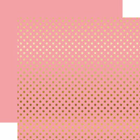 Echo Park - Dots and Stripes Collection - Gold Foil - 12 x 12 Double Sided Paper with Foil Accents - Pink