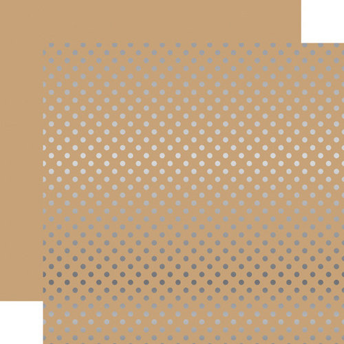 Echo Park - Dots and Stripes Collection - Silver Foil - 12 x 12 Double Sided Paper with Foil Accents - Tan