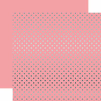 Echo Park - Dots and Stripes Collection - Silver Foil - 12 x 12 Double Sided Paper with Foil Accents - Pink