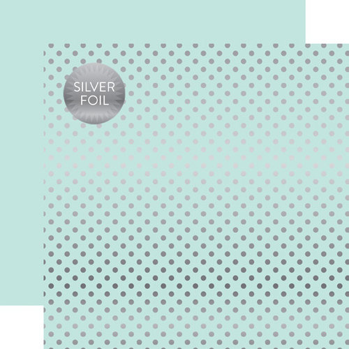Echo Park - Dots and Stripes Collection - Silver Foil - 12 x 12 Double Sided Paper with Foil Accents - Light Mint