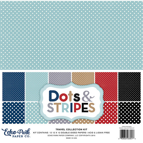 Echo Park - Dots and Stripes Collection - Travel - 12 x 12 Collection Kit