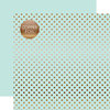 Echo Park - Dots and Stripes Collection - Copper Foil - 12 x 12 Double Sided Paper with Foil Accents - Light Mint