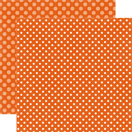 Echo Park - Dots and Stripes Collection - Fall - 12 x 12 Double Sided Paper - Pumpkin Dot