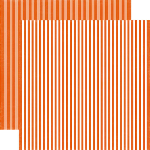 Echo Park - Dots and Stripes Collection - Fall - 12 x 12 Double Sided Paper - Pumpkin Stripe