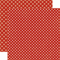 Echo Park - Dots and Stripes Collection - Fall - 12 x 12 Double Sided Paper - Apple Dot