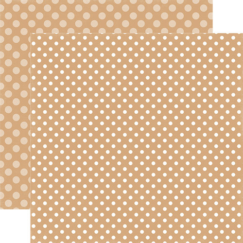 Echo Park - Dots and Stripes Collection - Fall - 12 x 12 Double Sided Paper - Oatmeal Dot