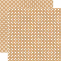 Echo Park - Dots and Stripes Collection - Fall - 12 x 12 Double Sided Paper - Oatmeal Dot