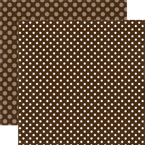 Echo Park - Dots and Stripes Collection - Fall - 12 x 12 Double Sided Paper - Molasses Dot