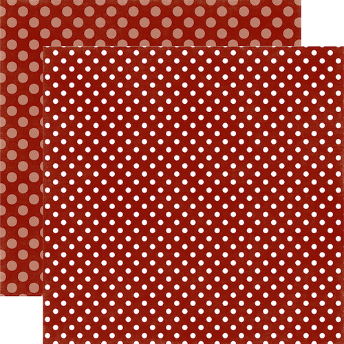 Echo Park - Dots and Stripes Collection - Christmas - 12 x 12 Double Sided Paper - Reindeer Nose Dot