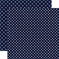 Echo Park - Dots and Stripes Collection - Winter - 12 x 12 Double Sided Paper - Night Sky Dot