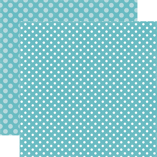 Echo Park - Dots and Stripes Collection - Winter - 12 x 12 Double Sided Paper - Powder Blue Dot