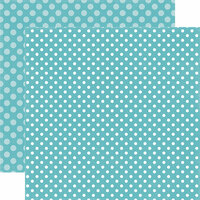 Echo Park - Dots and Stripes Collection - Winter - 12 x 12 Double Sided Paper - Powder Blue Dot