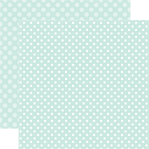 Echo Park - Dots and Stripes Collection - Winter - 12 x 12 Double Sided Paper - Smooth Ice Dot