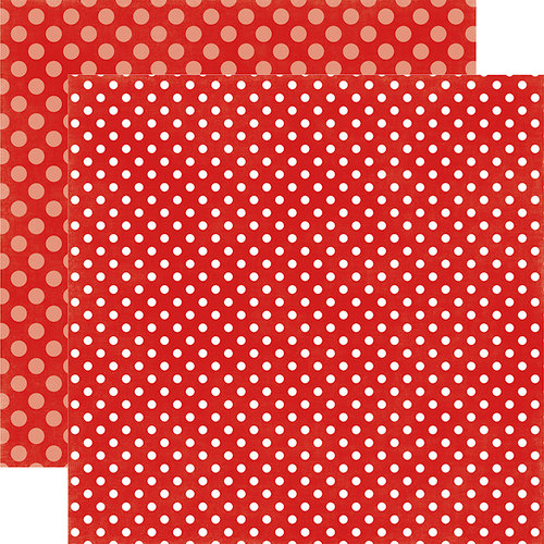 Echo Park - Dots and Stripes Collection - Winter - 12 x 12 Double Sided Paper - Winter Berry Dot