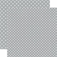 Echo Park - Dots and Stripes Collection - Winter - 12 x 12 Double Sided Paper - Silver Chill Dot