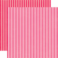 Echo Park - Dots and Stripes Collection - Valentines - 12 x 12 Double Sided Paper - Pink Punch Stripe