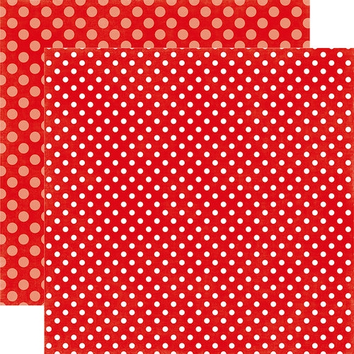 Echo Park - Dots and Stripes Collection - Valentines - 12 x 12 Double Sided Paper - Strawberry Swirl Dot